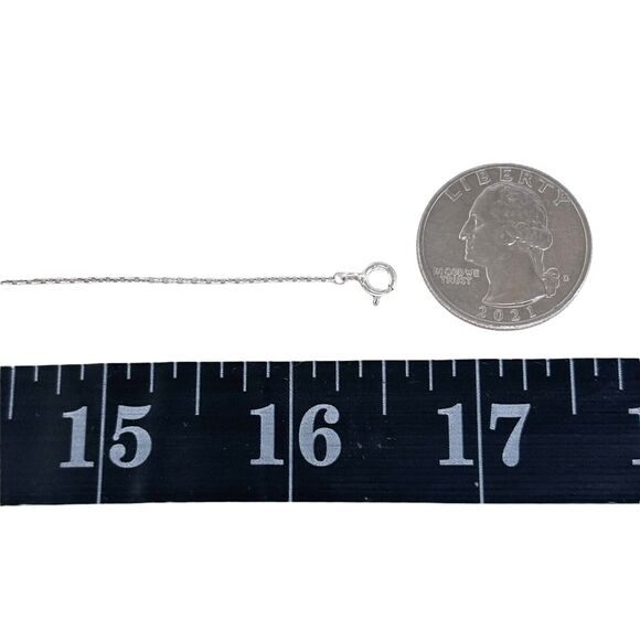 Vintage Sterling Silver 925 0.7mm Cubic Zirconia Star Necklace 16.5" - Picture 3 of 4